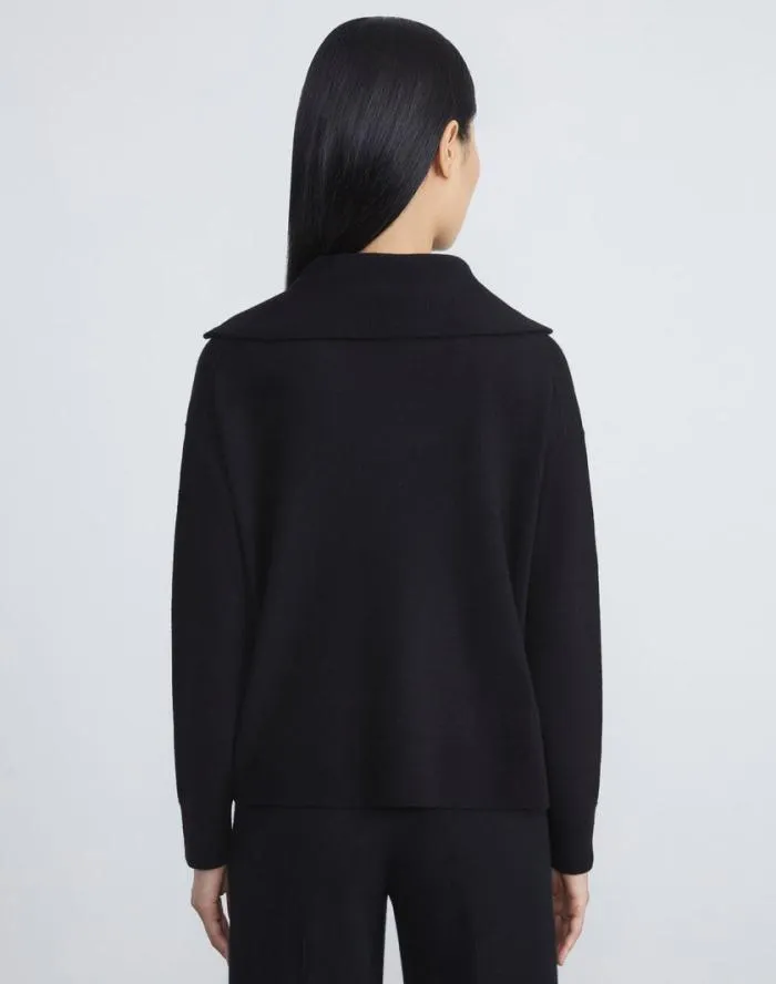 Ready To Wear Cashmerino Half Zip Sweater Black Lafayette 148 New York Sweaters and Knits