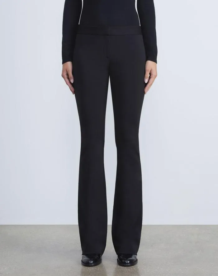 Ready To Wear Compact Stretch Viscose Waldorf Flared Pant Black Lafayette 148 New York Pants and Shorts