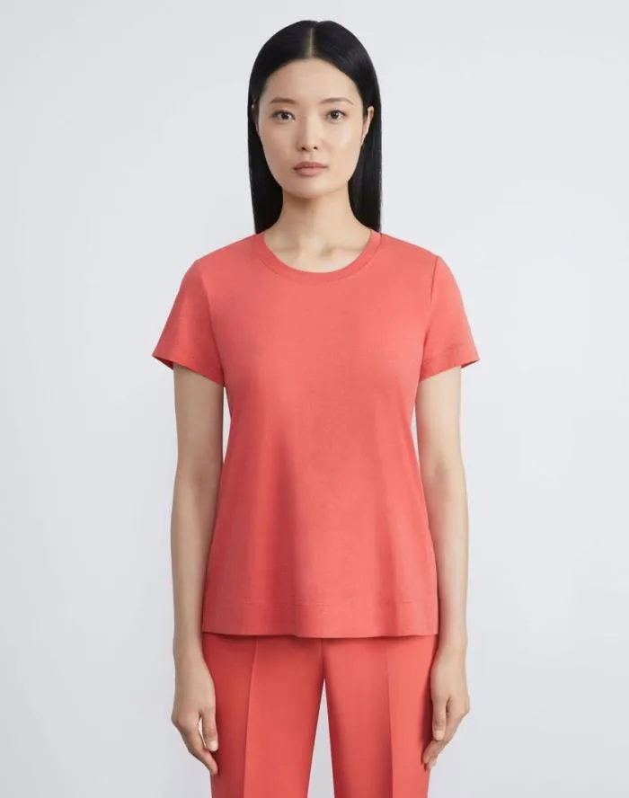 Ready To Wear Cotton Jersey Modern Tee Black Lafayette 148 New York Tops and Tees