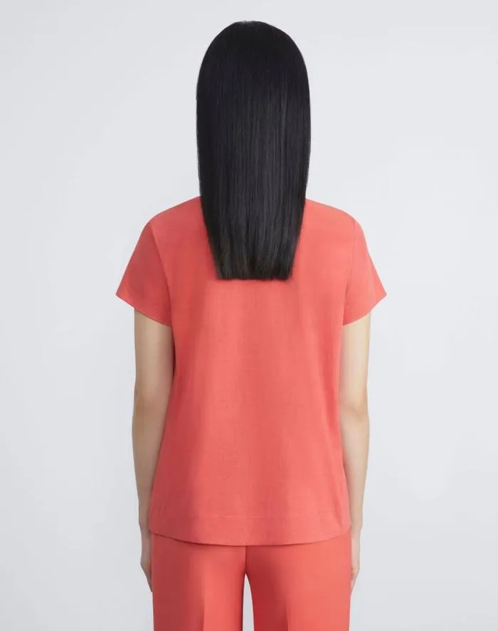 Ready To Wear Cotton Jersey Modern Tee Black Lafayette 148 New York Tops and Tees