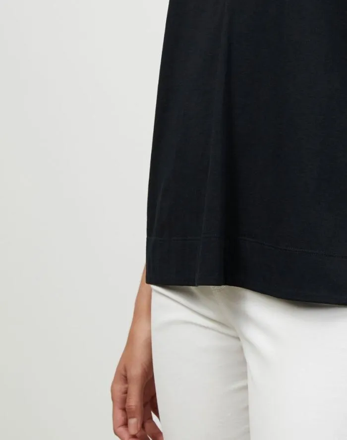 Ready To Wear Cotton Jersey Modern VNeck Tee Black Lafayette 148 New York Tops and Tees