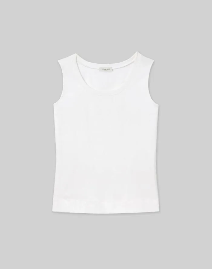 Ready To Wear Cotton Rib Scoop Neck Tank Black Lafayette 148 New York Tops and Tees