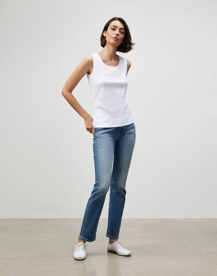 Ready To Wear Cotton Rib Scoop Neck Tank Black Lafayette 148 New York Tops and Tees
