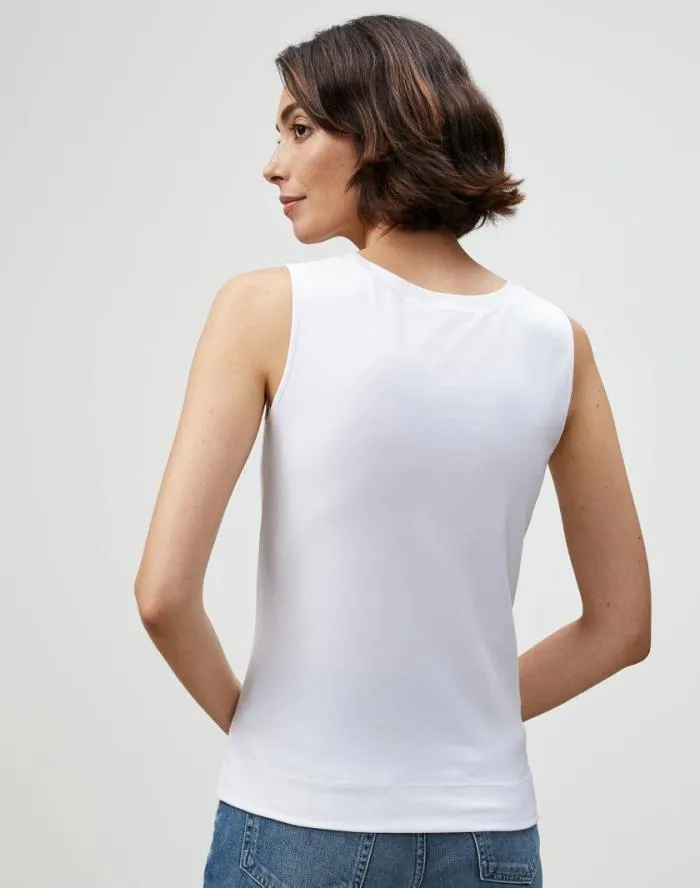 Ready To Wear Cotton Rib Scoop Neck Tank Black Lafayette 148 New York Tops and Tees