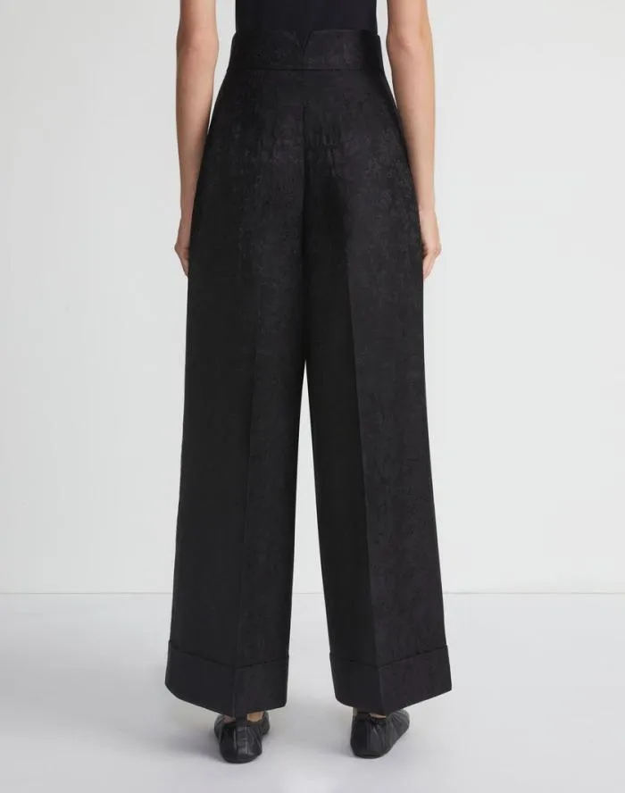 Ready To Wear Flora Bloom Jacquard WoolSilk Jagger Pant Black Lafayette 148 New York Pants and Shorts