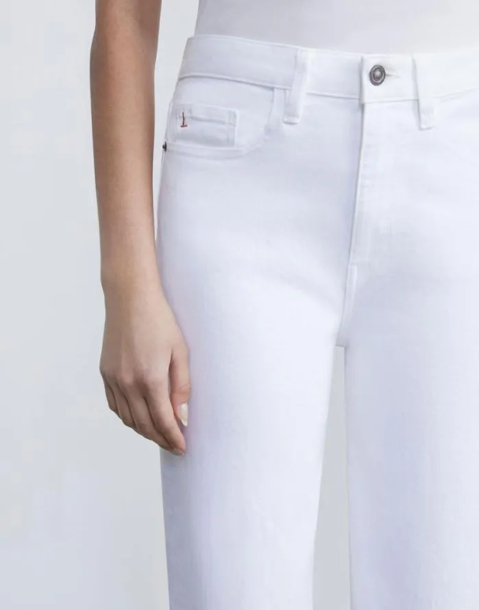 Ready To Wear L148 Denim Wyckoff WideLeg Cropped Jean Washed Plaster Lafayette 148 New York Pants and Shorts