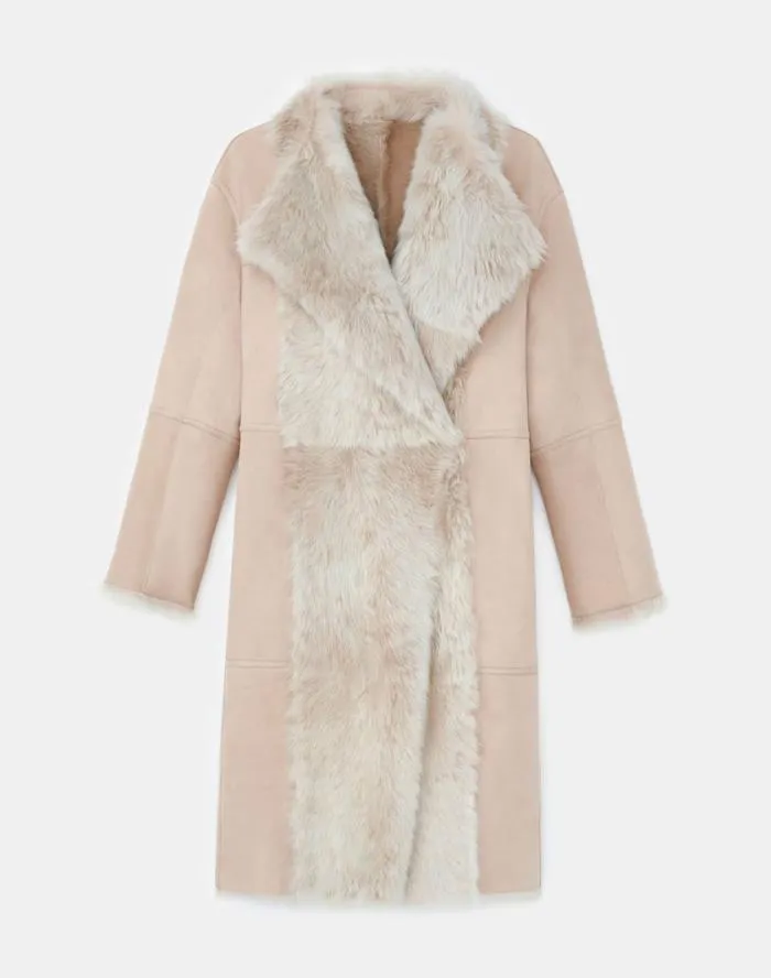 Ready To Wear Long Hair Shearling Reversible Oversized Coat Dune Lafayette 148 New York Leathers and Suedes