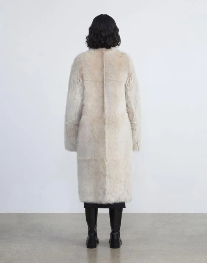 Ready To Wear Long Hair Shearling Reversible Oversized Coat Dune Lafayette 148 New York Leathers and Suedes