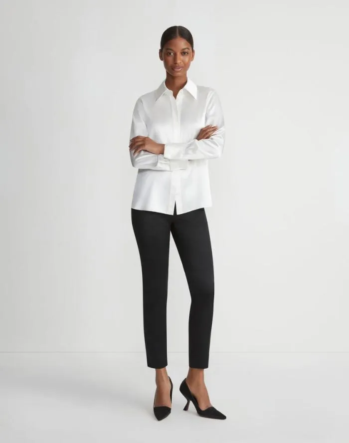 Ready To Wear Sateen Stanton Pant Black Lafayette 148 New York Pants and Shorts