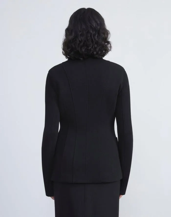 Ready To Wear Structured Wool Jersey Jacket Black Lafayette 148 New York Jackets and Blazers
