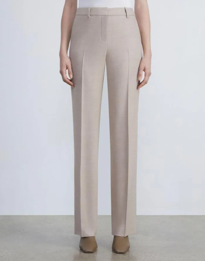 Ready To Wear Virgin Wool Gates Pant Grey Heather Lafayette 148 New York Pants and Shorts