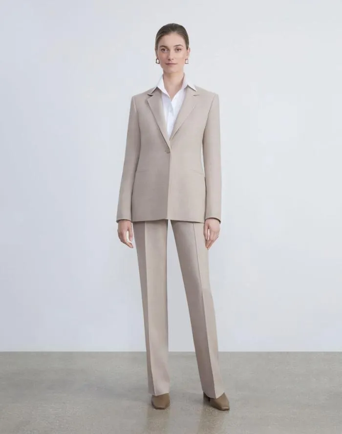 Ready To Wear Virgin Wool Gates Pant Grey Heather Lafayette 148 New York Pants and Shorts