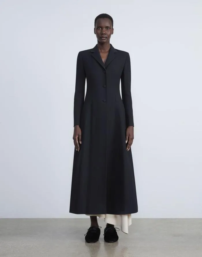 Ready To Wear WoolSilk Crepe ThreeButton Academy Coat Black Lafayette 148 New York Coats and Outerwear