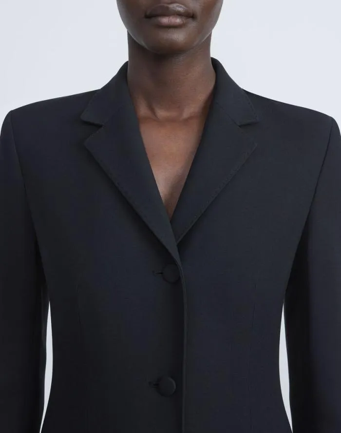 Ready To Wear WoolSilk Crepe ThreeButton Academy Coat Black Lafayette 148 New York Coats and Outerwear