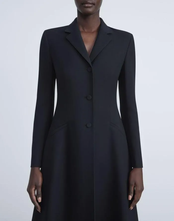 Ready To Wear WoolSilk Crepe ThreeButton Academy Coat Black Lafayette 148 New York Coats and Outerwear