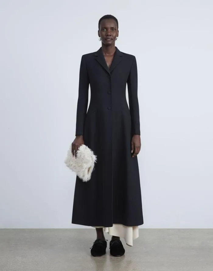 Ready To Wear WoolSilk Crepe ThreeButton Academy Coat Black Lafayette 148 New York Coats and Outerwear