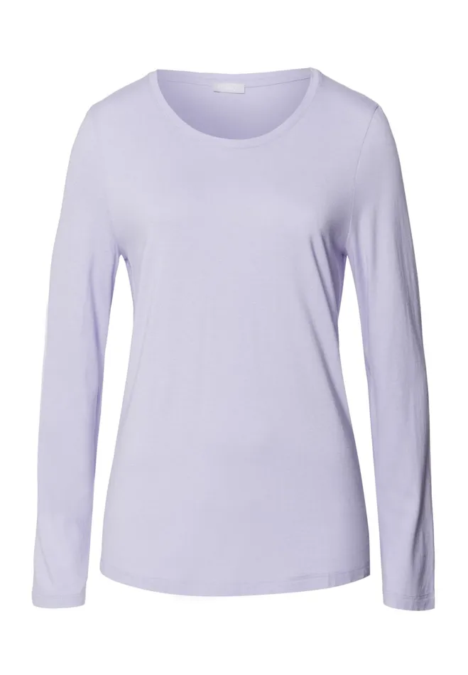 Relaxed Round Neck Top Purple Heather Women HANRO Pajama Tops