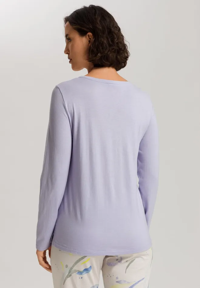 Relaxed Round Neck Top Purple Heather Women HANRO Pajama Tops