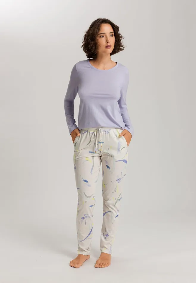 Relaxed Round Neck Top Purple Heather Women HANRO Pajama Tops