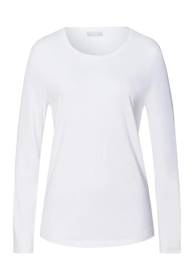 Relaxed Round Neck Top White Women HANRO Pajama Tops