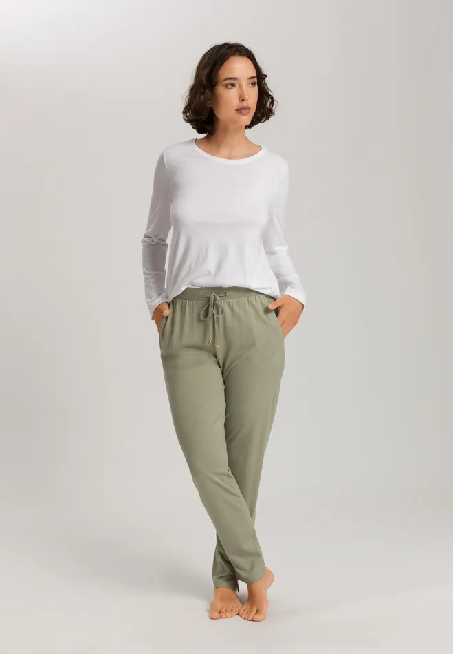 Relaxed Round Neck Top White Women HANRO Pajama Tops