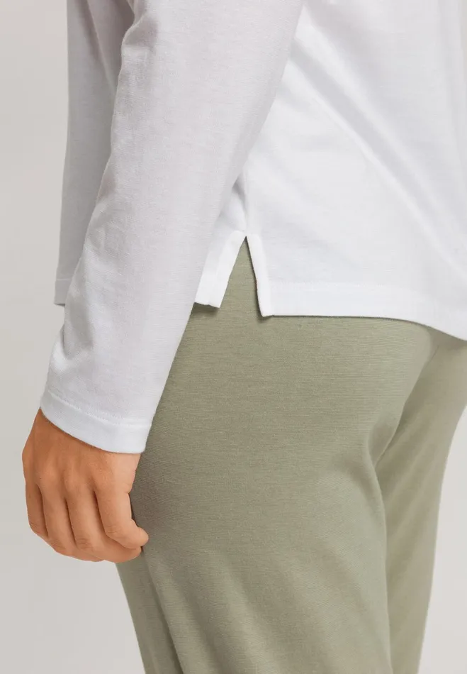 Relaxed Round Neck Top White Women HANRO Pajama Tops