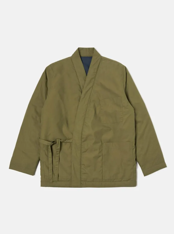 Reversible Kyoto Work Jacket In OliveNavy Recycled Po Men Universal Works Coats and Outerwear