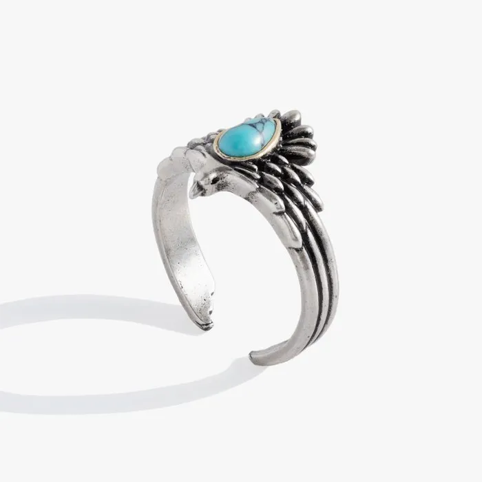 Rings Women Alex And Ani Turquoise Eagle Cuff Ring Two Tone