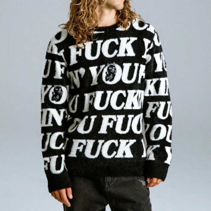 Ripndip Fuckin Fuck Mohair Sweater Black Knits Sweaters Ripndip Fuckin Fuck Mohair Sweater Black Knits Sweaters