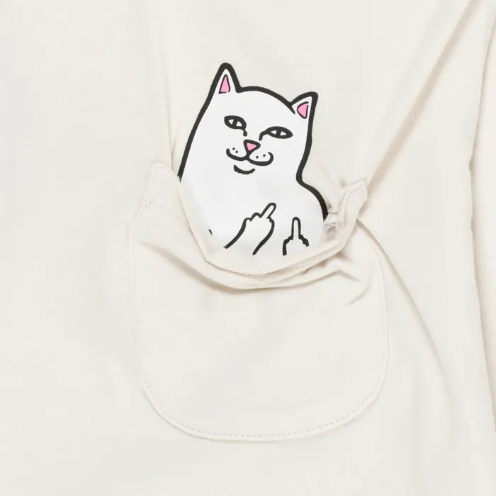 Ripndip Lord Nermal Cropped LS Pocket Tee Warm Grey Short Sleeve Tees Ripndip Lord Nermal Cropped LS Pocket Tee Warm Grey Short Sleeve Tees