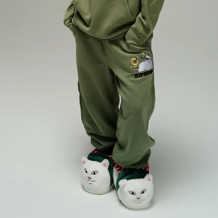 Ripndip No Music No Life Sweatpants Dusty Olive Pants Ripndip No Music No Life Sweatpants Dusty Olive Pants