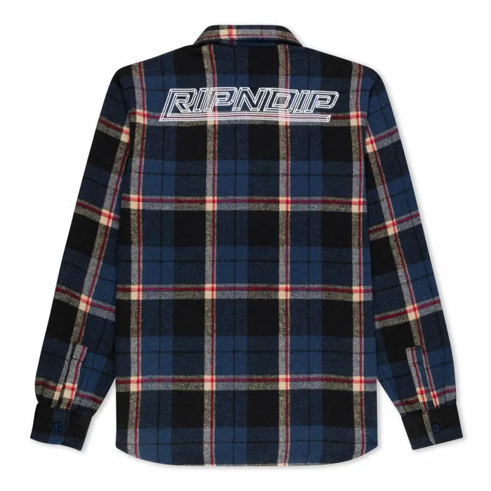 Ripndip Robo Button Up Flannel Navy Knits Sweaters Ripndip Robo Button Up Flannel Navy Knits Sweaters