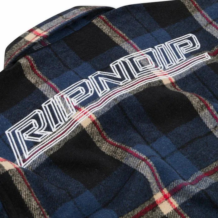 Ripndip Robo Button Up Flannel Navy Knits Sweaters Ripndip Robo Button Up Flannel Navy Knits Sweaters