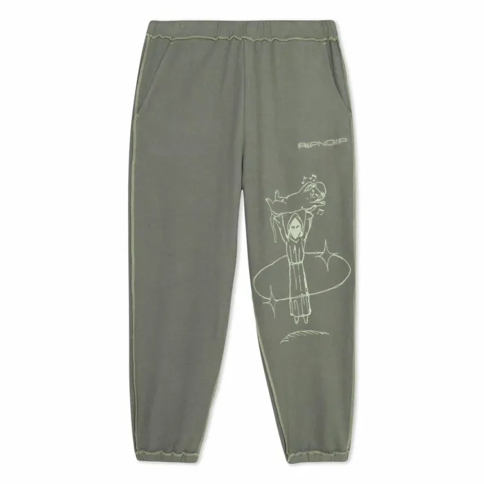 Ripndip Saturn Reverse Stitch Sweatpants Steel Grey Pants