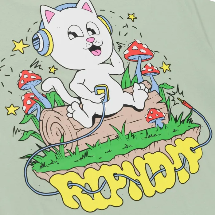 Ripndip Shroom Song Tee Sage Short Sleeve Tees Ripndip Shroom Song Tee Sage Short Sleeve Tees