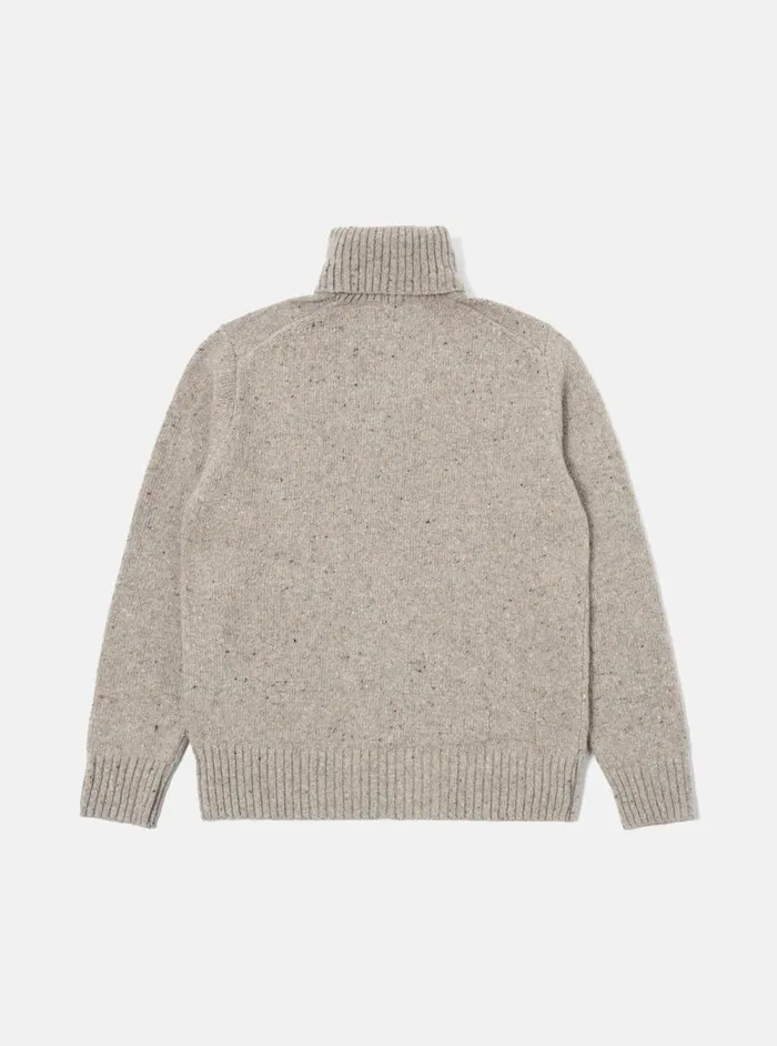 Roll Neck In Oatmeal Tweed Knit Men Universal Works Knitwear