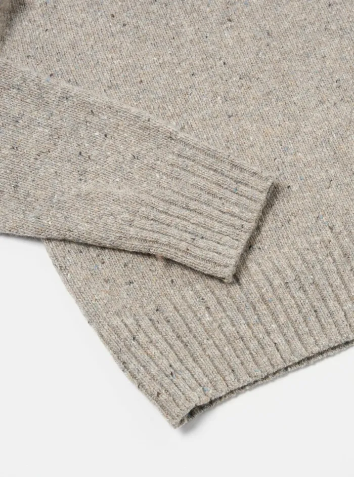 Roll Neck In Oatmeal Tweed Knit Men Universal Works Knitwear