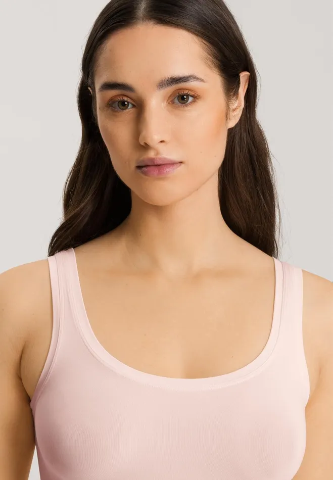 Round Neck Tank Top Rose Cream Women HANRO Tank Tops