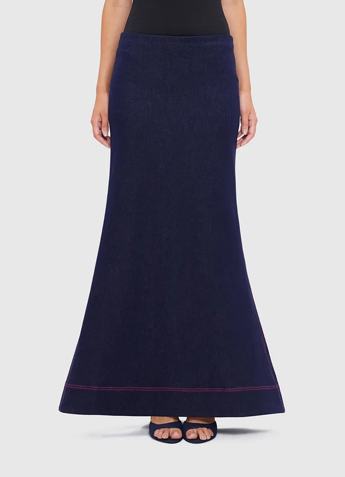 Roxanne Denim Maxi Skirt 8211 Indigo Women Suiting LEO LIN