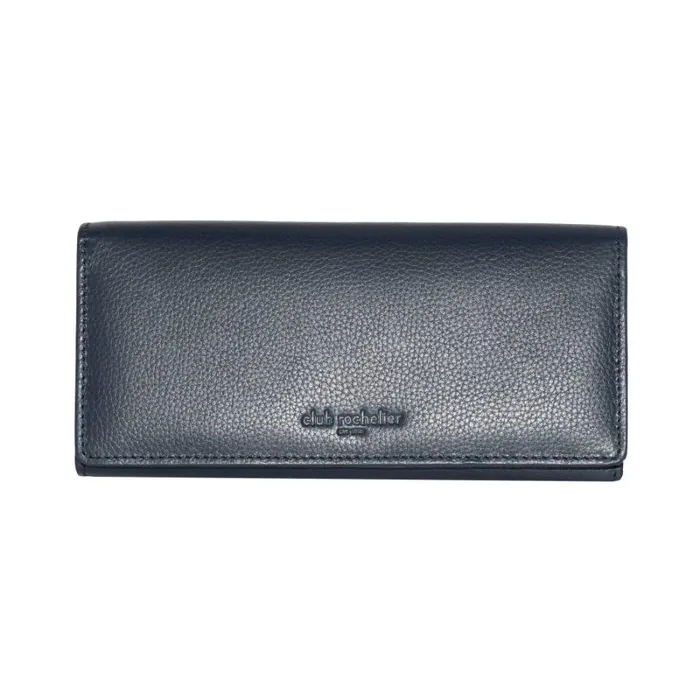 RWandCO Bags Club Rochelier Ladies039 Leather Clutch Wallet With Gusset Pocket Dark Blue 8211 Women