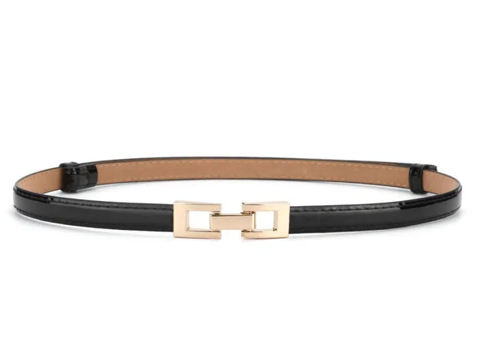 RWandCO Belts Allegra K Adjustable Thin High Waist Belt Square Buckle Blacksquare Buckle 8211 Women