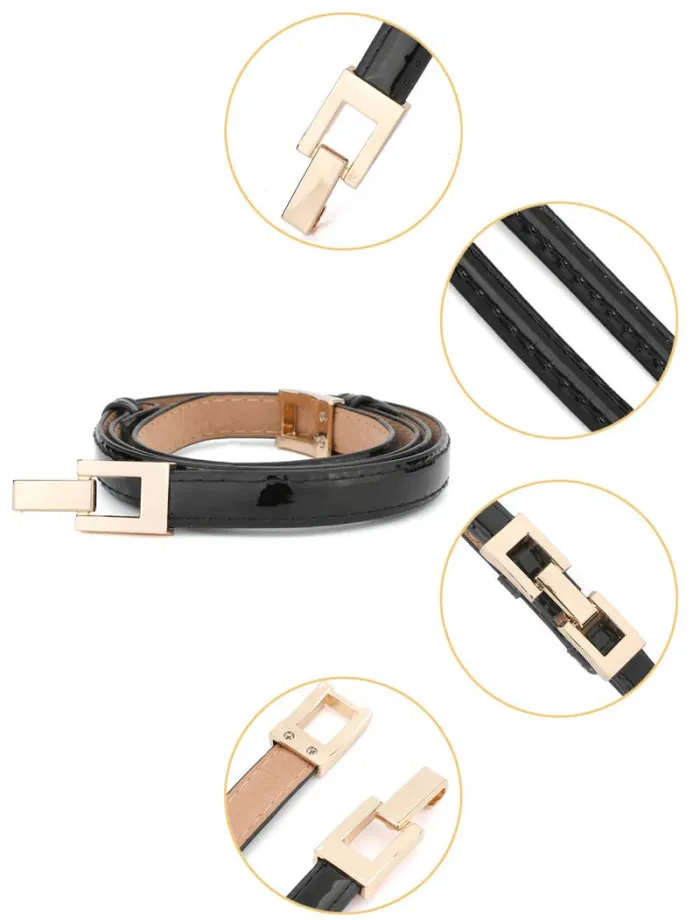 RWandCO Belts Allegra K Adjustable Thin High Waist Belt Square Buckle Blacksquare Buckle 8211 Women RWandCO Belts Allegra K Adjustable Thin High Waist Belt Square Buckle Blacksquare Buckle 8211 Women