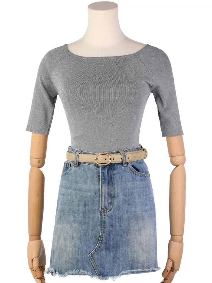 RWandCO Belts Allegra K Faux Leather Belt With Gold Buckle Light Khaki 8211 Women