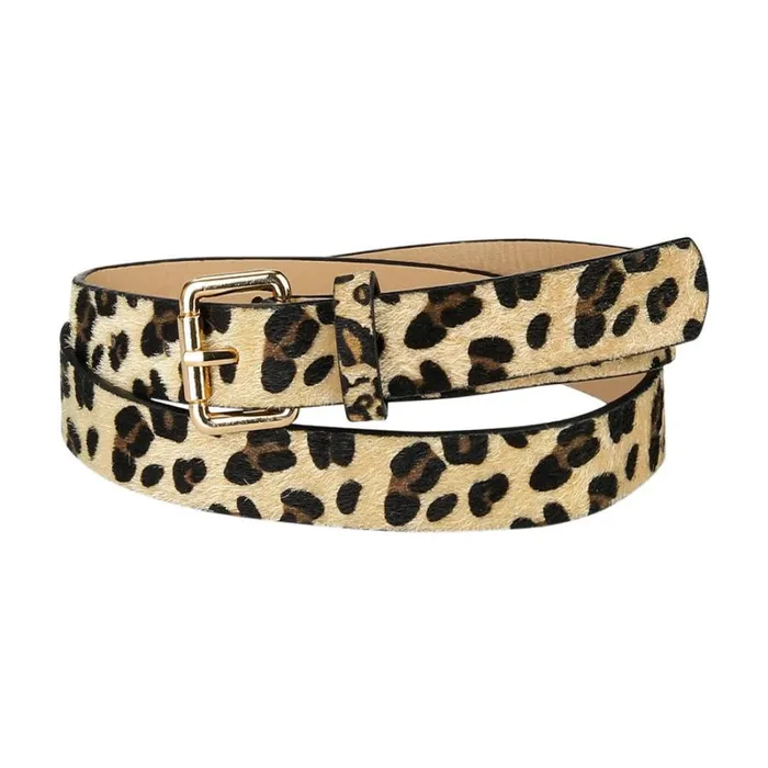RWandCO Belts Allegra K Faux Leather Leopard Print Belt Camel 8211 Women