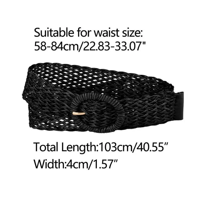 RWandCO Belts Allegra K Round Metal Buckle Skinny Waist Belt Black 8211 Women RWandCO Belts Allegra K Round Metal Buckle Skinny Waist Belt Black 8211 Women