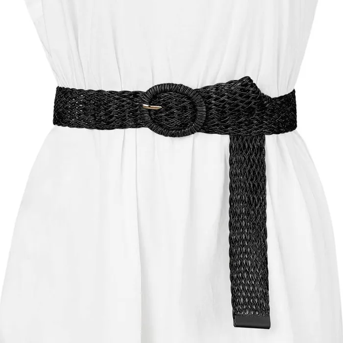 RWandCO Belts Allegra K Round Metal Buckle Skinny Waist Belt Black 8211 Women RWandCO Belts Allegra K Round Metal Buckle Skinny Waist Belt Black 8211 Women