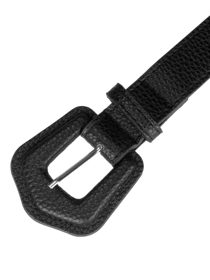 RWandCO Belts Allegra K Skinny Waist Belt Chunky Buckle Black 8211 Women RWandCO Belts Allegra K Skinny Waist Belt Chunky Buckle Black 8211 Women