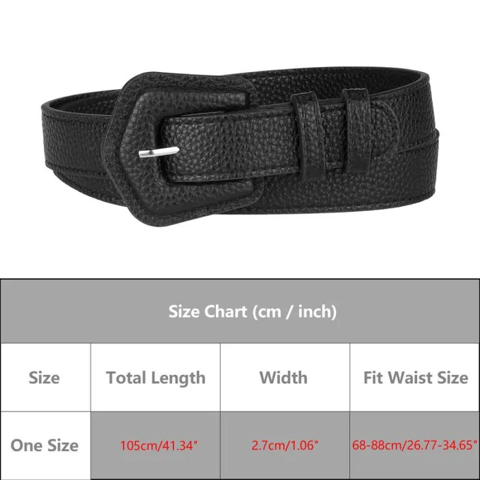 RWandCO Belts Allegra K Skinny Waist Belt Chunky Buckle Black 8211 Women RWandCO Belts Allegra K Skinny Waist Belt Chunky Buckle Black 8211 Women