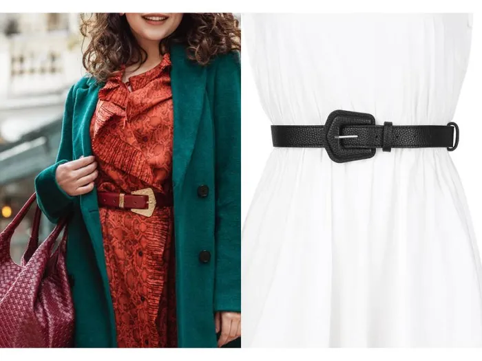 RWandCO Belts Allegra K Skinny Waist Belt Chunky Buckle Black 8211 Women RWandCO Belts Allegra K Skinny Waist Belt Chunky Buckle Black 8211 Women