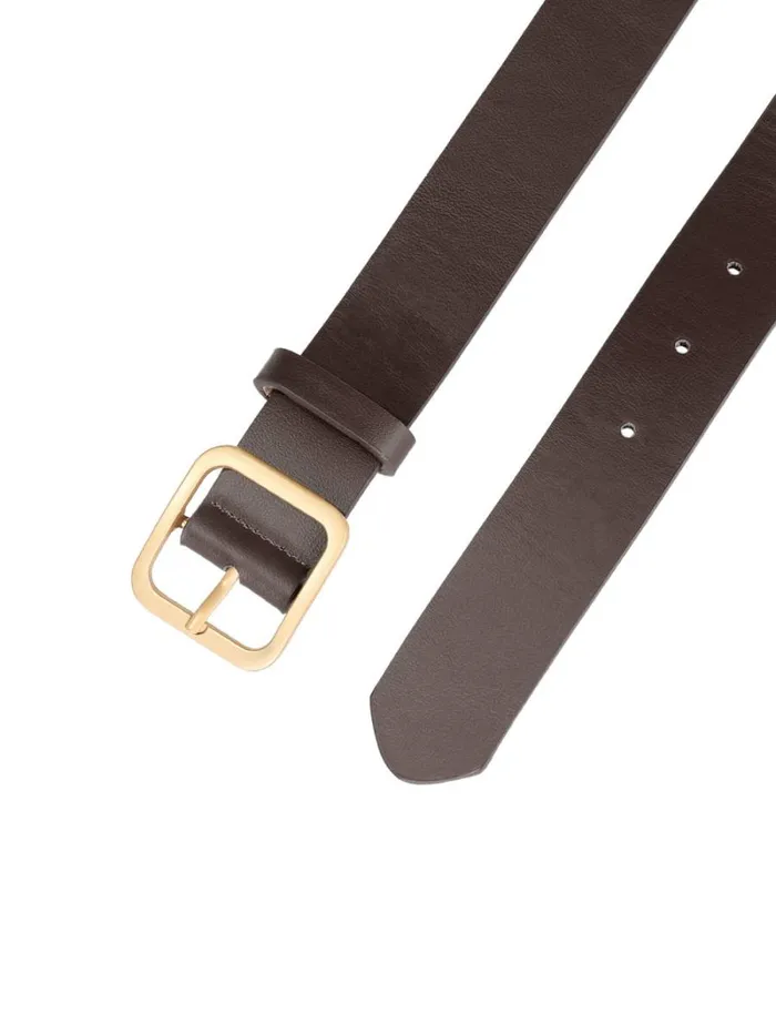 RWandCO Belts Allegra K Square Pin Gold Buckle Wide Leather Waist Belt Coffeegolden Buckle 8211 Women RWandCO Belts Allegra K Square Pin Gold Buckle Wide Leather Waist Belt Coffeegolden Buckle 8211 Women